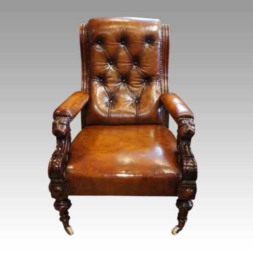 Victorian lions head easy chair