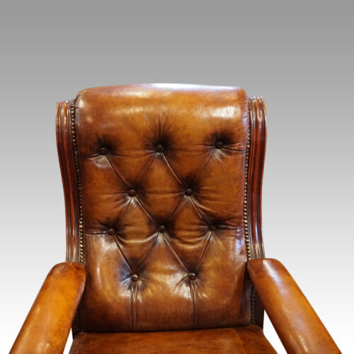 Victorian lions head easy chair button back