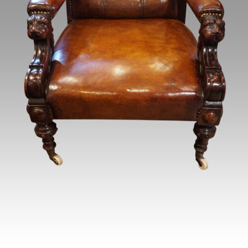 Victorian lions head easy chair seat