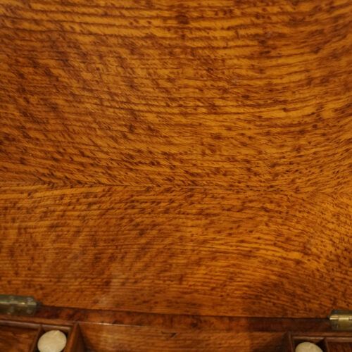 Victorian pollard oak work-table lid interior