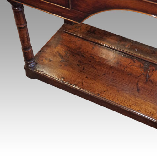 Antique double arch dresser base pot board detail