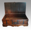 Antique iron bound merchants chest interior