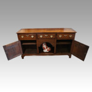 Antique oak dog kennel dresser doors open