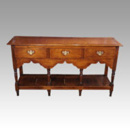 Antique oak turned leg pot board dresser