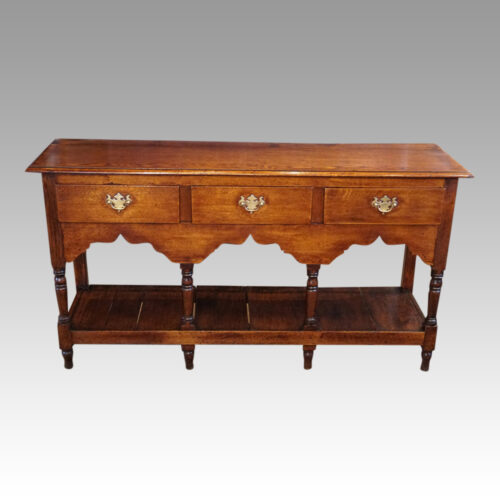 Antique oak turned leg pot board dresser