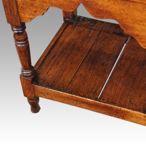 Antique oak turned leg pot board dresser corner leg