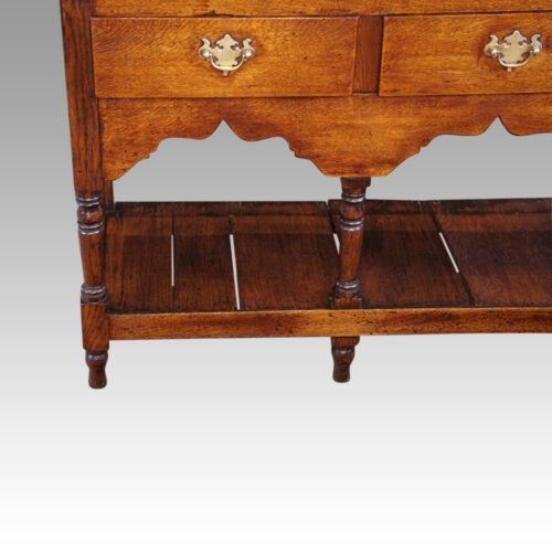 Antique oak turned leg pot board dresser drawers