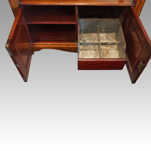 Edwardian inlaid mahogany dumb waiter cellarette drawer