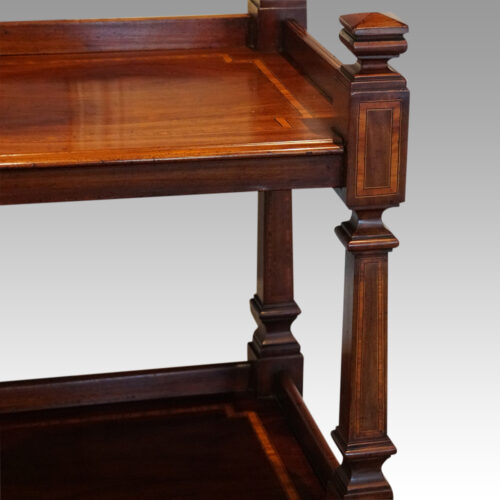 Edwardian inlaid mahogany dumb waiter support
