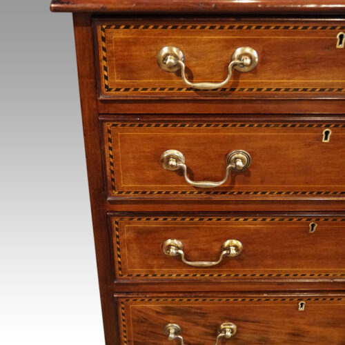Edwardian tall narrow mahogany chest handles