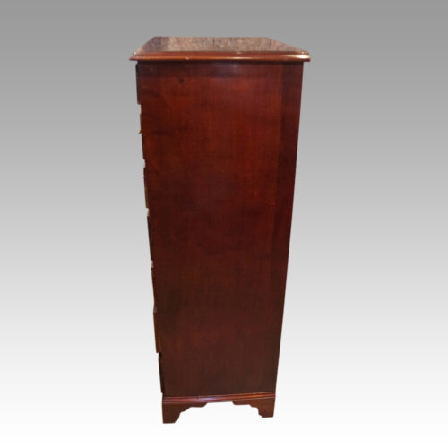 Edwardian tall narrow mahogany chest side