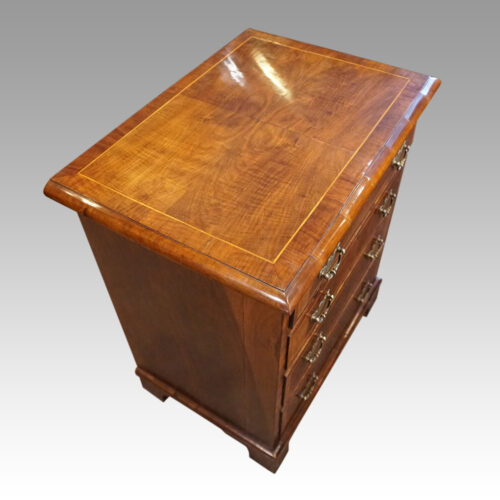 George V walnut bedside chest top