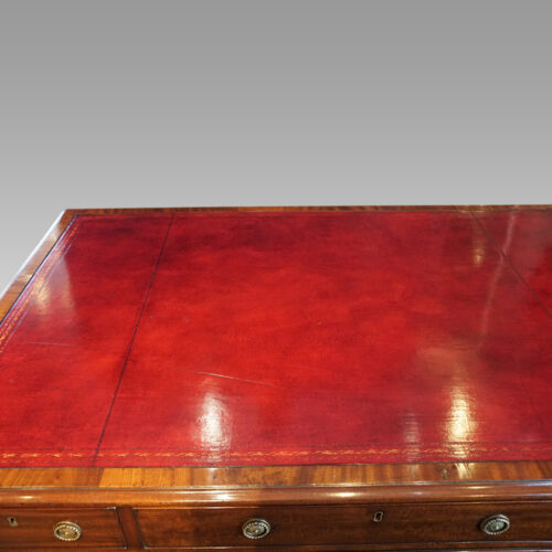 Georgian mahogany partners desk centre writing surface