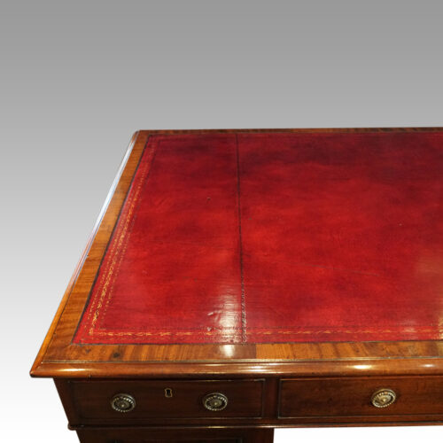 Georgian mahogany partners desk leather corner
