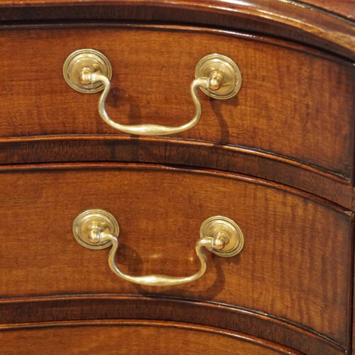 Georgian style mahogany serpentine chest handles