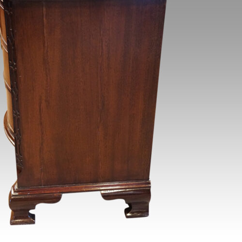 Georgian style mahogany serpentine chest side