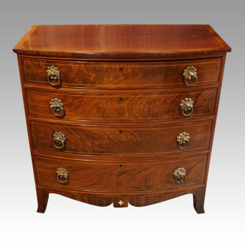 Regency mahogany bow front chest