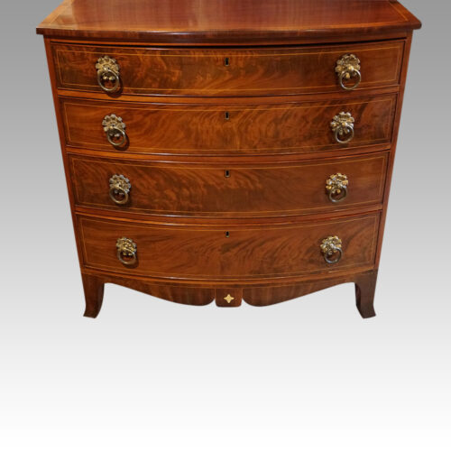 Regency mahogany bow front chest front