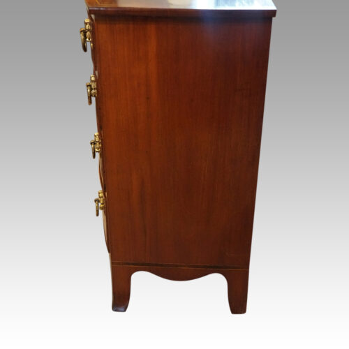 Regency mahogany bow front chest side