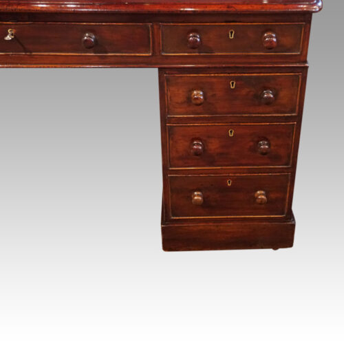 Victorian mahogany pedestal desk drawers