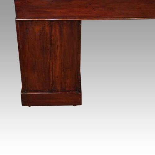 Victorian mahogany pedestal desk rear panel