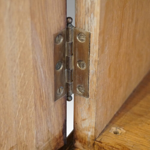 Edwardian oak breakfront bookcase hinge