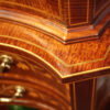 Edwardian serpentine inlaid display cabinet corner edge