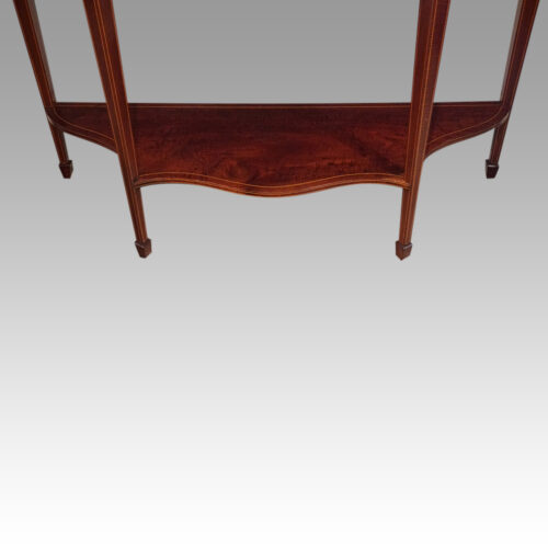 Edwardian serpentine inlaid display cabinet platform