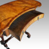 Edwardian walnut kidney shaped side table drawer