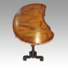 Edwardian walnut kidney shaped side table end view
