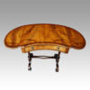 Edwardian walnut kidney shaped side table open