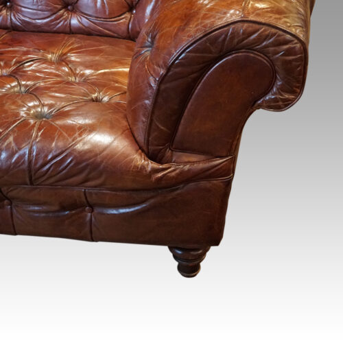 Large leather chesterfield arm
