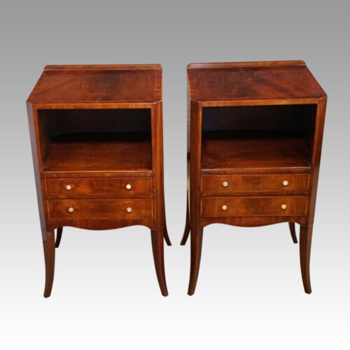 Pair of Georgian style bedside cabinets
