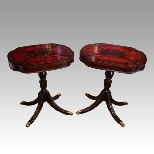 Pair of mahogany lamp tables