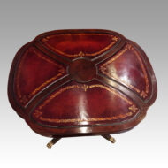 Pair of mahogany lamp tables top detail