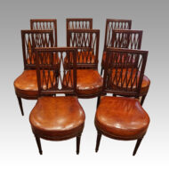 Set of 8 Edwardian mahogany lattice back chairs