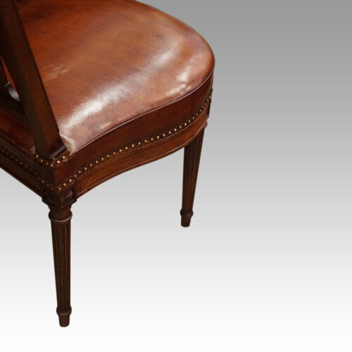Set of 8 Edwardian mahogany lattice back chairs angle