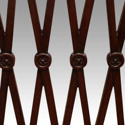 Set of 8 Edwardian mahogany lattice back chairs lattice detail