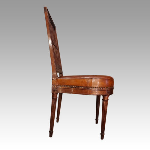 Set of 8 Edwardian mahogany lattice back chairs side
