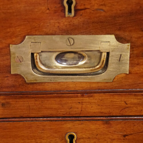 Victorian secretaire campaign chest rare handle