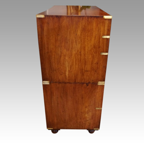 Victorian secretaire campaign chest side