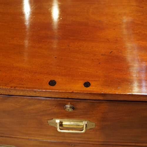 Victorian secretaire campaign chest top plugs