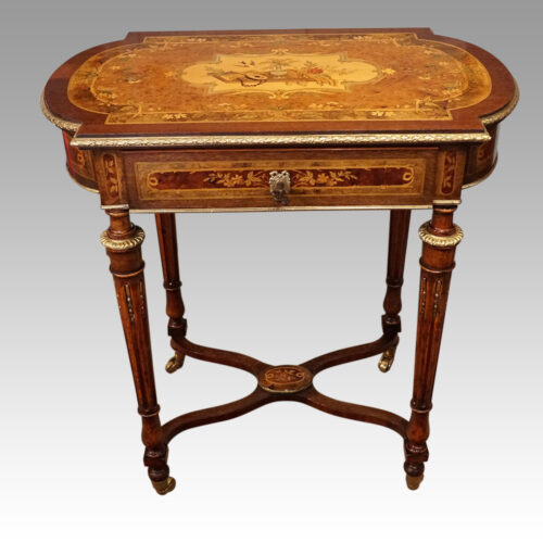 19thc. Inlaid dressing table front
