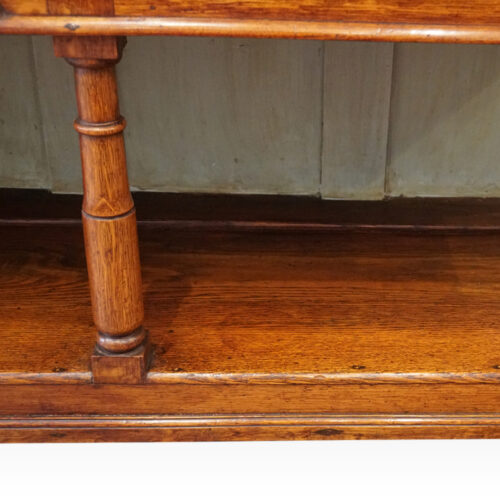 Antique oak dresser base boarded back