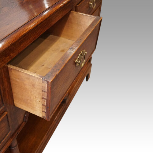 Antique oak dresser base drawer lining