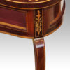 Edwardian inlaid mahogany curio table leg detail