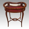 Edwardian inlaid mahogany curio table rear