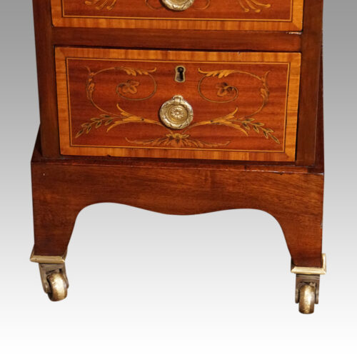 Edwardian inlaid mahogany pedestal desk base