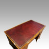 Edwardian inlaid mahogany pedestal desk leather top