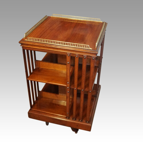 Edwardian walnut revolving bookcase